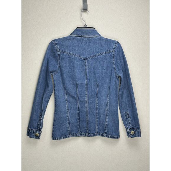 Women’s Denim Jacket Size XS Button Front Aura By The Women Of Wrangler - Picture 6 of 10